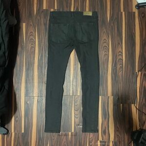 Waxed black denim